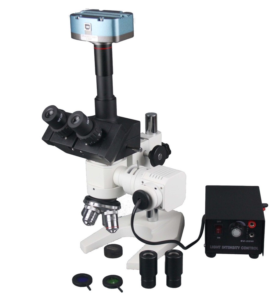 Industrial (Horseshoe Base) Metallurgy Reflected Light Microscope + 5MP Camera