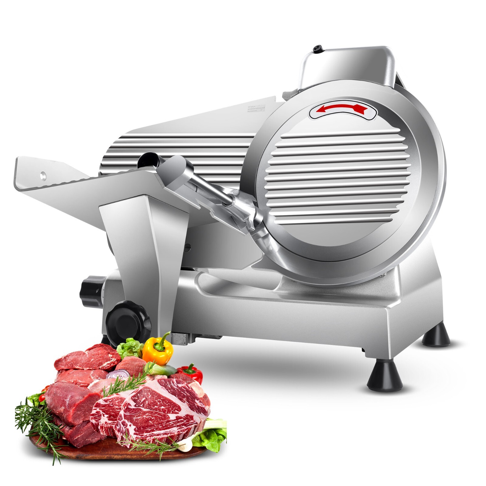 Commercial 10" Electric Meat Slicer 240W Steel Blade Frozen Meat Cheese Slicer