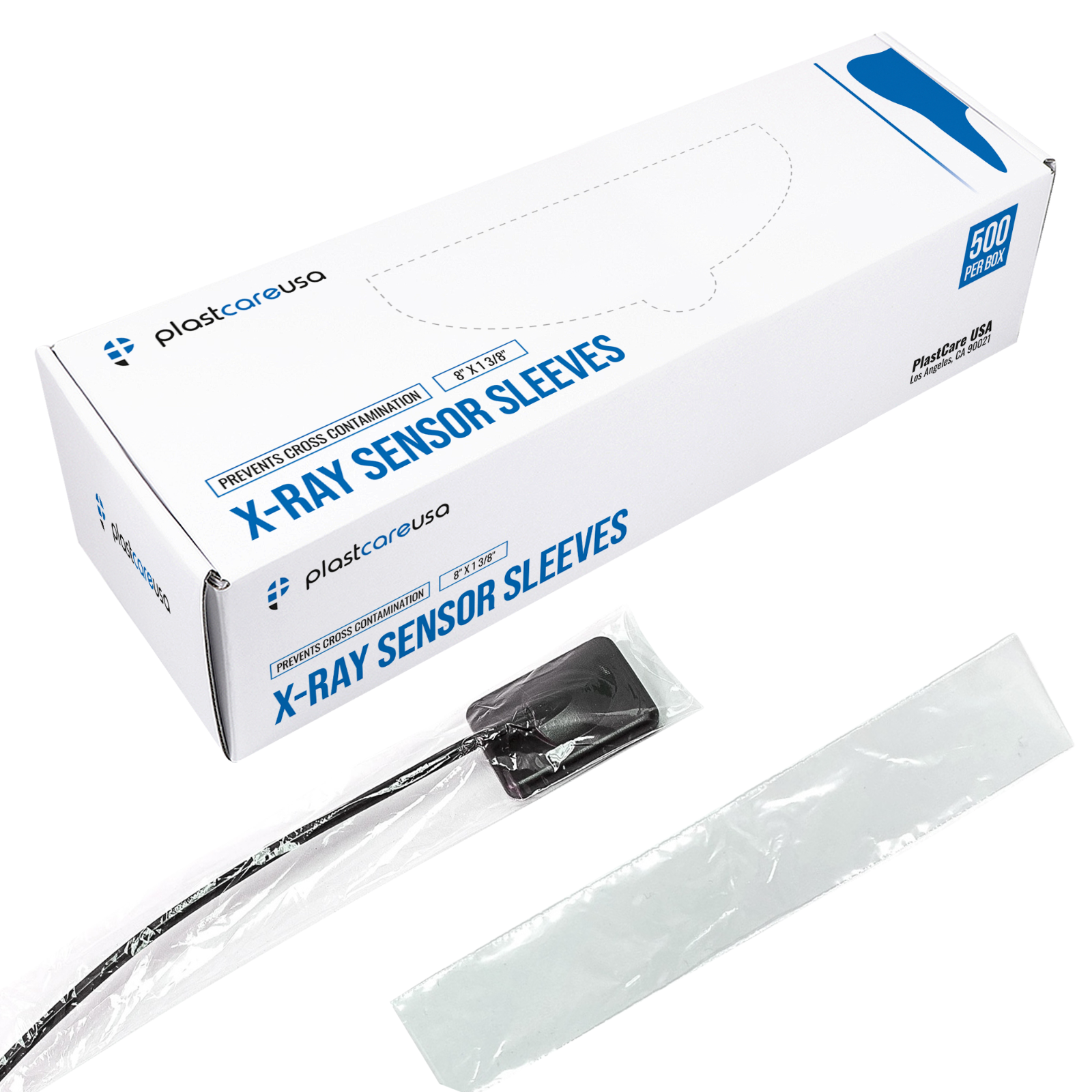 500 Disposable Plastic Digital X-Ray Sensor Cover Barrier Sleeves (8" x 1 3/8")