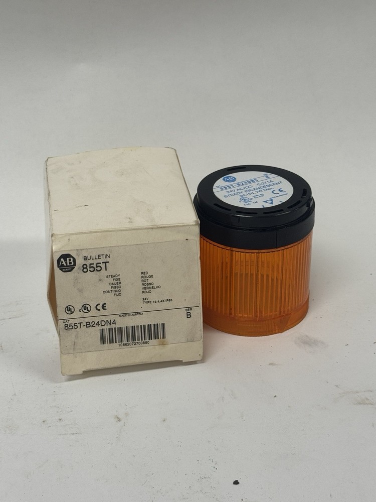 New Allen Bradley 855T-B24DN5 / 855TB24DN5 Amber Stack Light Ser B