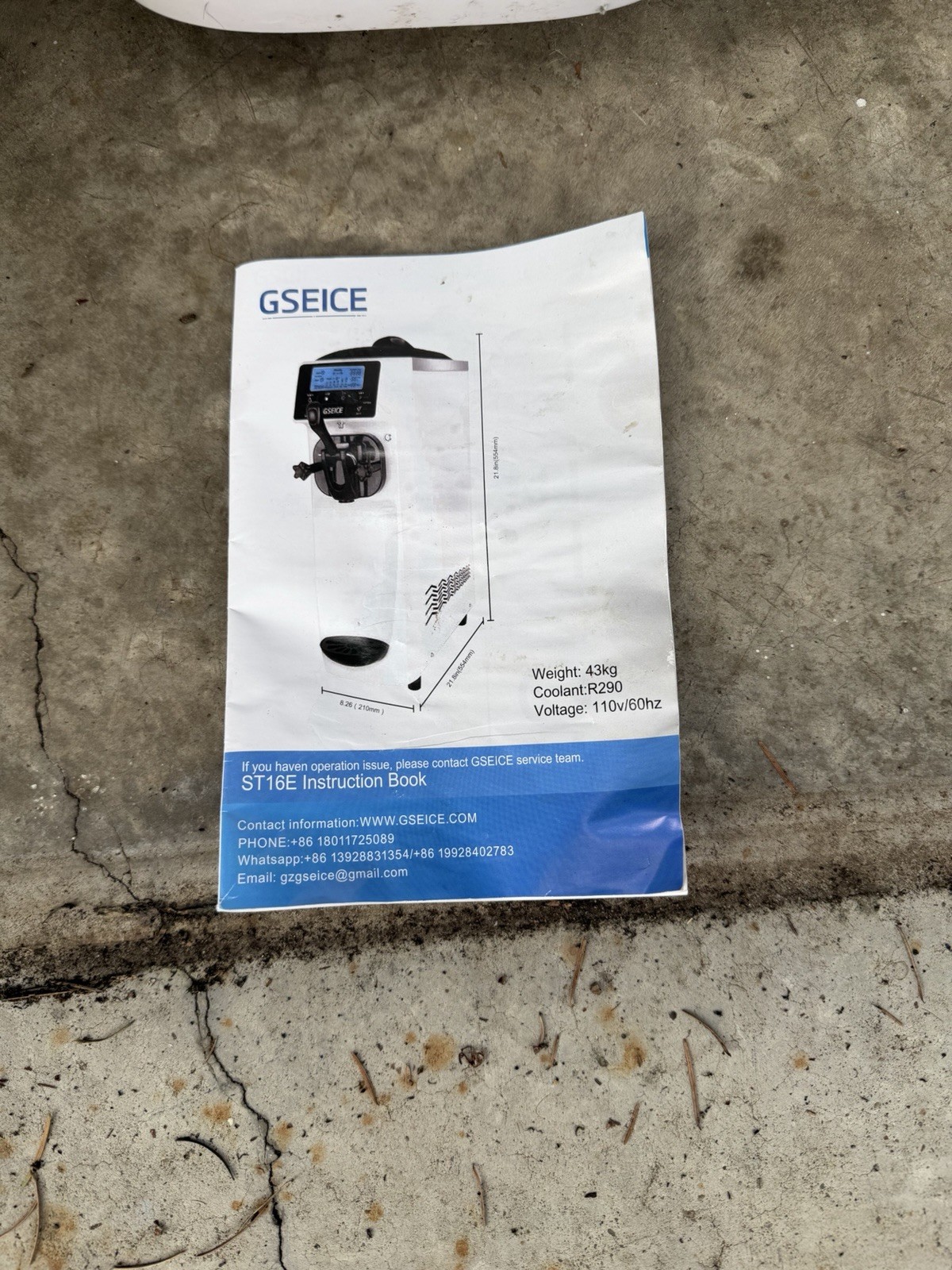 GSEICE ST16E Countertop Ice cream Machine