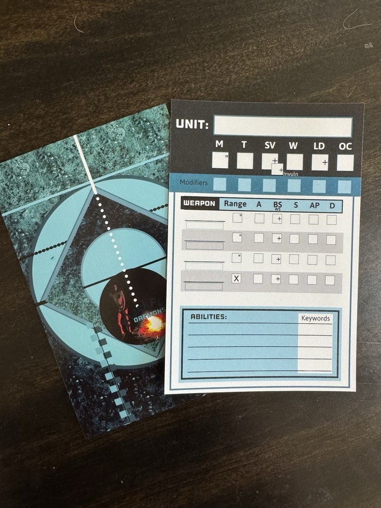 Games Workshop Warhammer 40k Blank Datacards Data Cards QTY: 20 10th Edition Ed