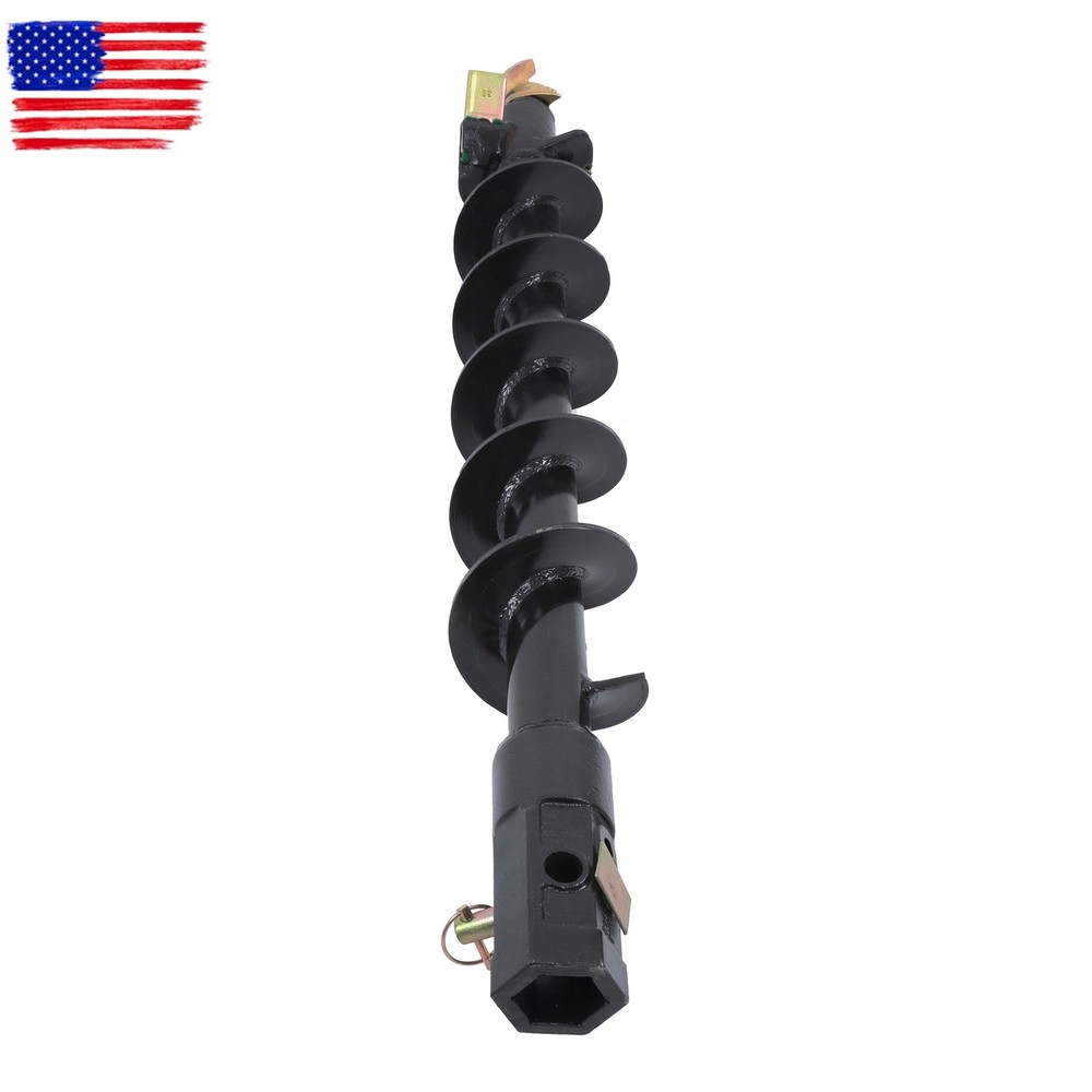 6" x 48" Auger Bit 2" Hex Collar Skid Steer Post Hole Digger Attachment