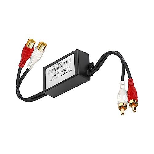 RCA Noise Filter Hum Eliminator Ground Loop Isolator (No Affect Bass) Black