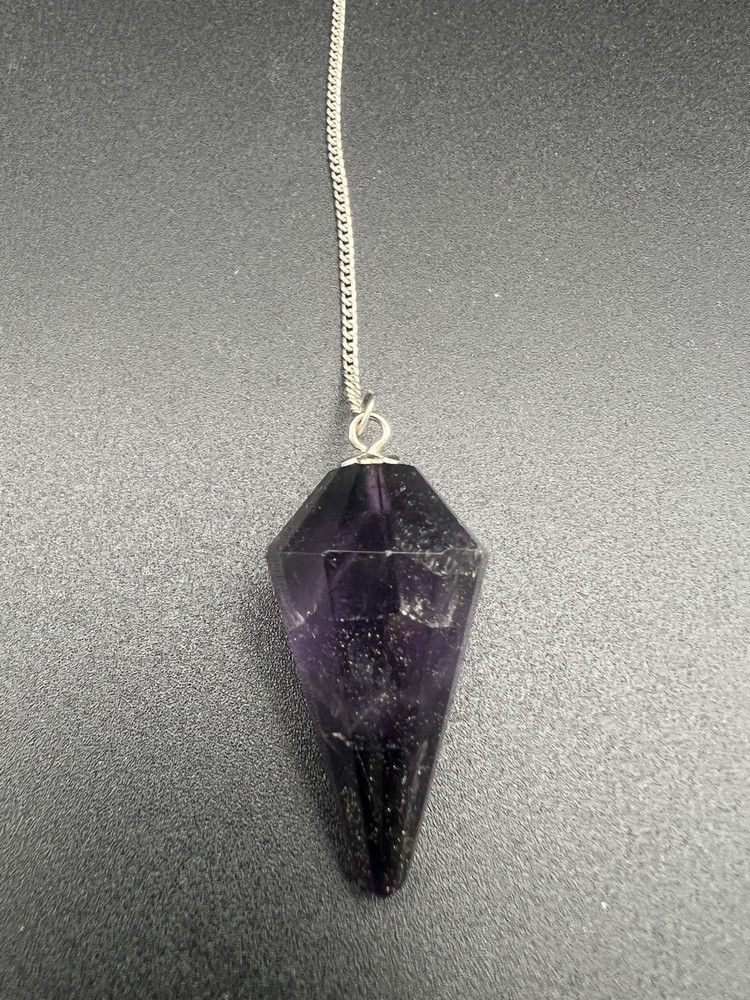 Amethyst Crystal Pendulum Faceted Point Healing Divination Dowsing Tool