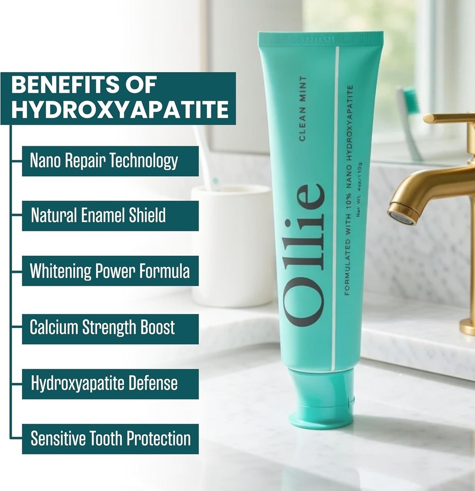 Clean Mint Nano Hydroxyapatite Toothpaste for Teeth Whitening, 10% Hydroxyapa