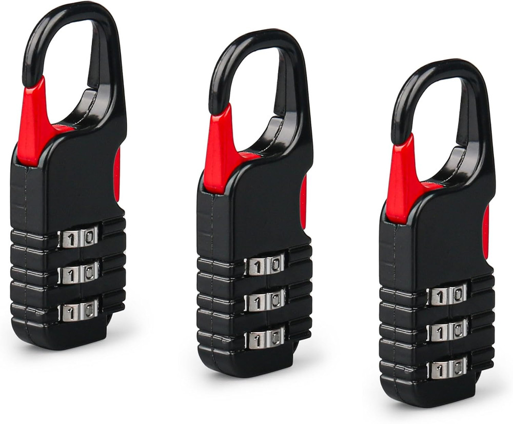 Mini Padlock,  3 Pcs Small Locks Set with 3 Digits Combination for Kids Diary Ba