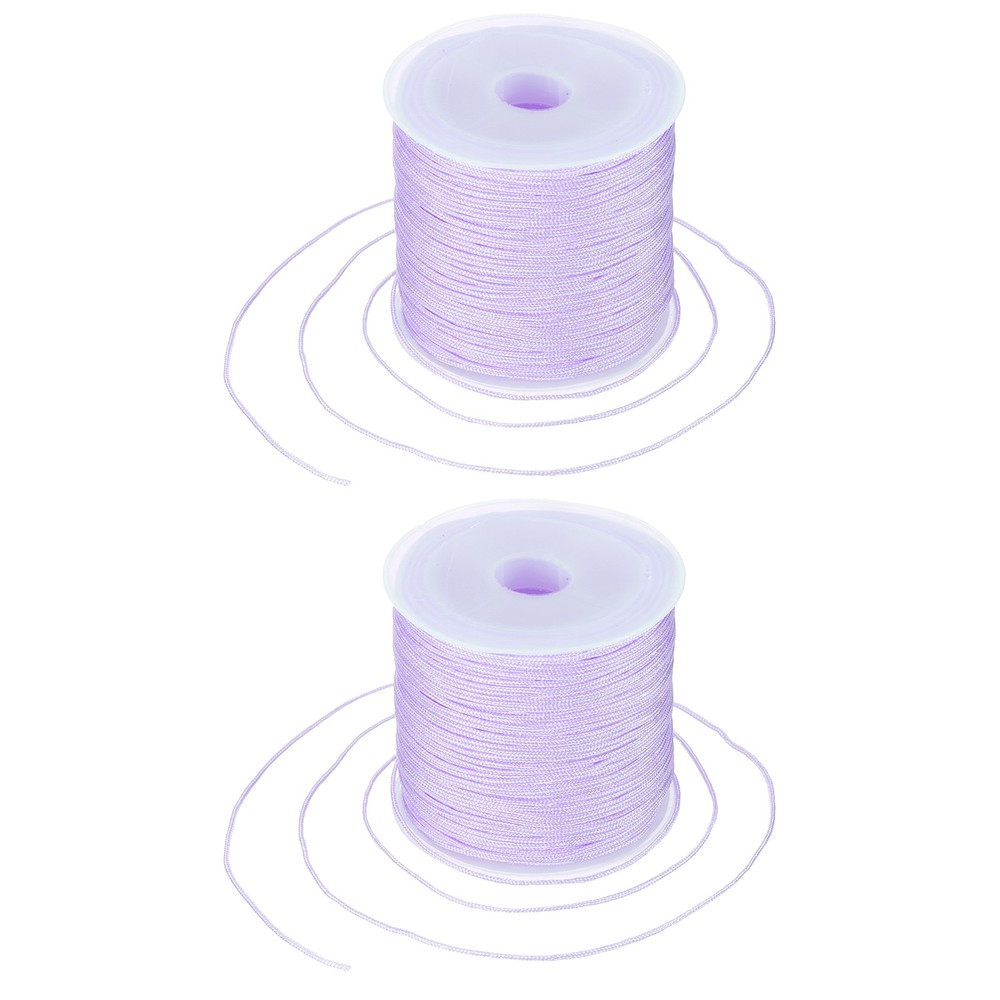 2 pcs 0.8mm String for Bracelets, 44 Yards Beading Thread(Light Purple)