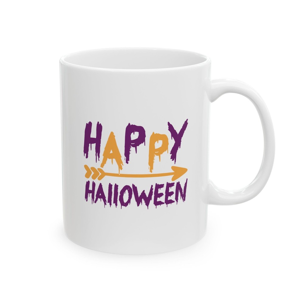 Happy Halloween – White Ceramic Mug (11oz or 15oz) 🎃☕