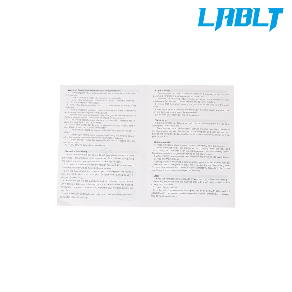 LABLT 4 Blade Cordless Electric Reciprocating Saw Cutting Tools