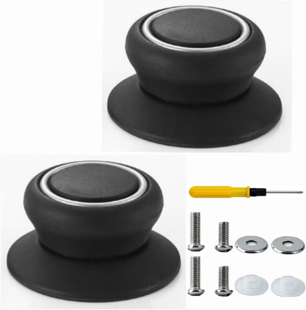 2Pcs Pot Lid Knobs, Kitchen Bakelite Pot Lid Handle, Universal Pot Lid Top Repla