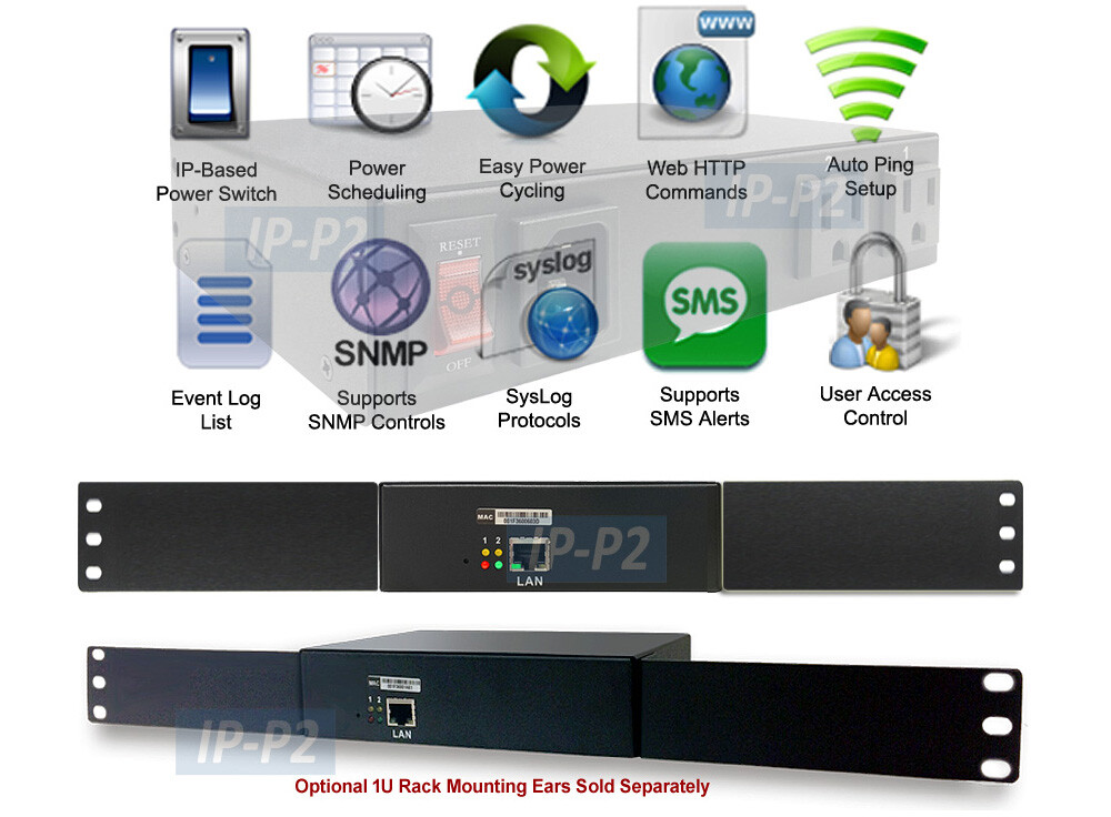 Professional 2-Port PDU Remote Power Reboot Switch Web GUI