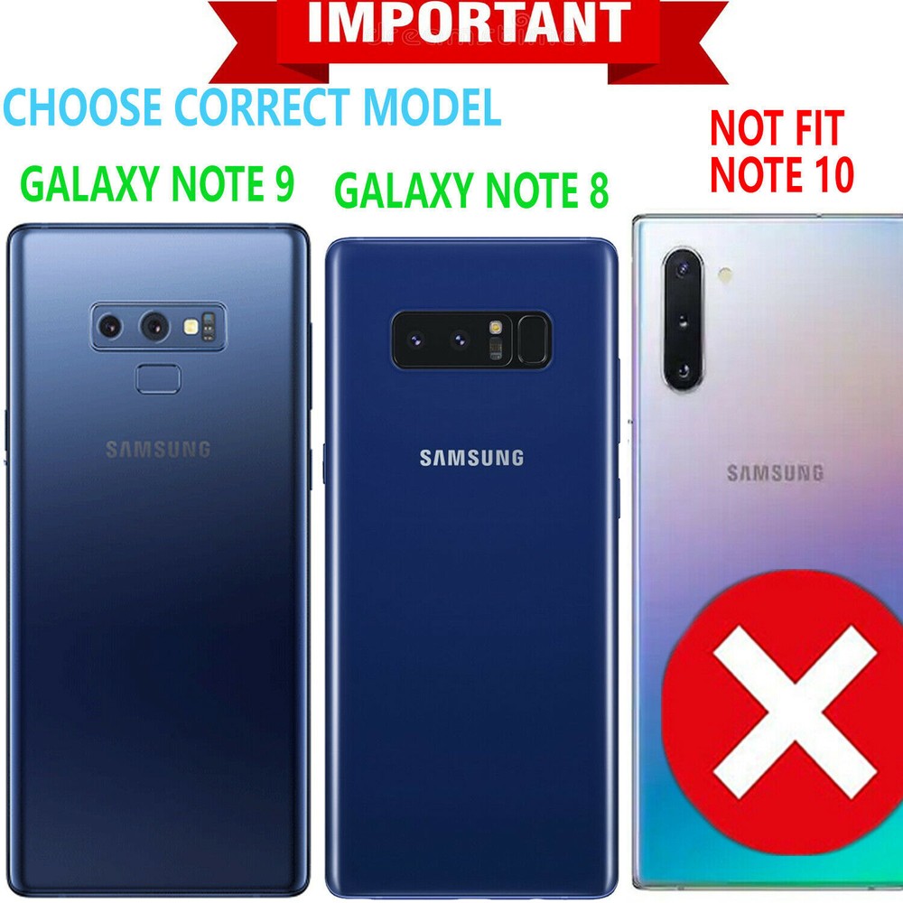 For Samsung Galaxy Note 9 8 Phone Case Ring Kickstand + Tempered Glass Protector