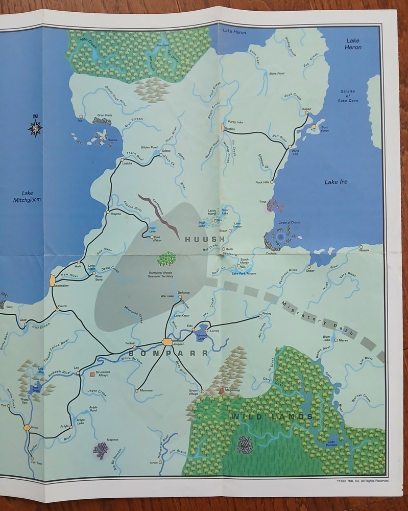 Gamma World 4th Edition Core Rules Map Only TSR 7514