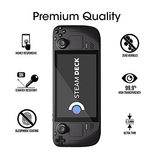 3 Pack Tempered Glass Screen Protector for Steam Deck Game Console 7 Inch