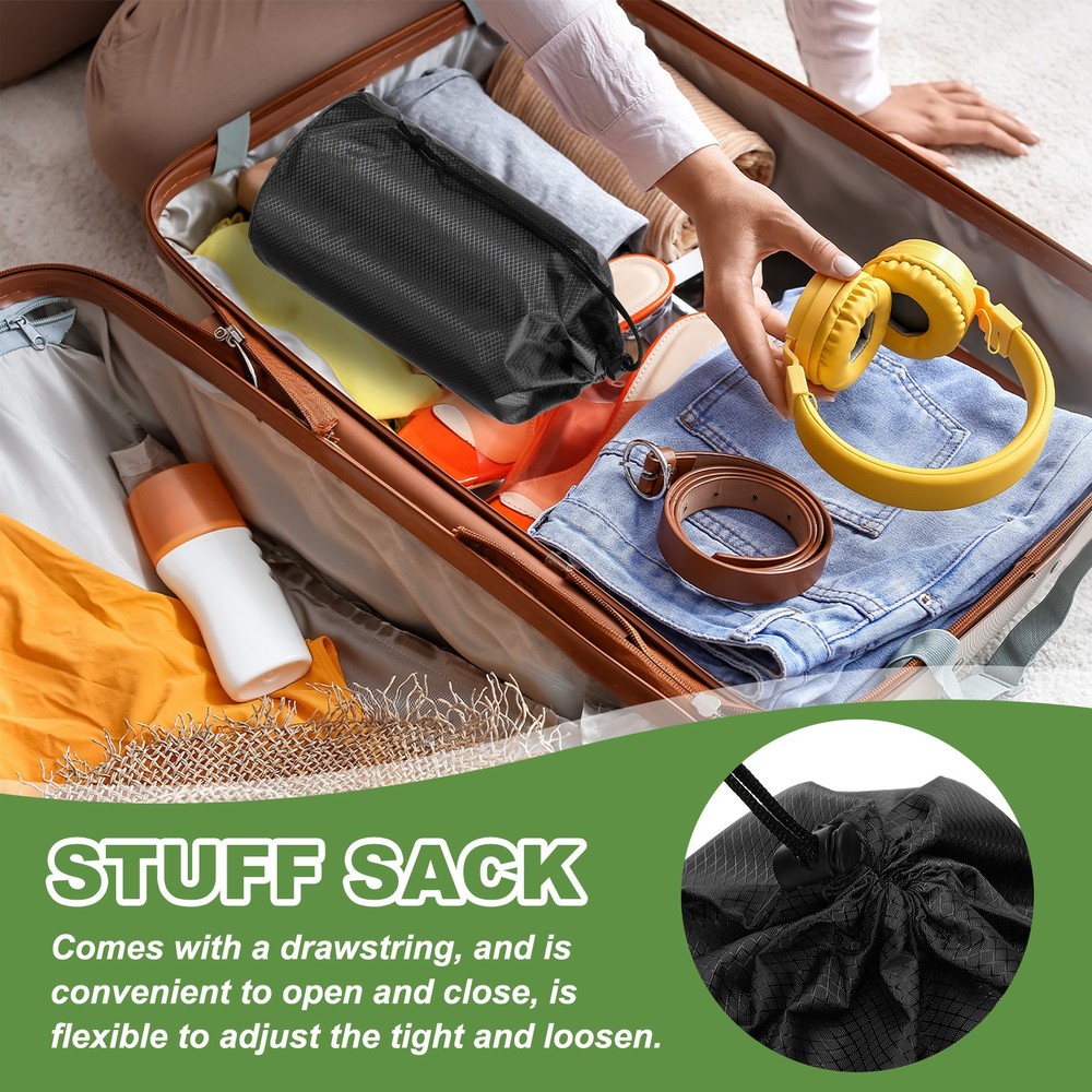 Stuff Sack 5" x 10" Waterproof Outdoor Storage Sack Drawstring Black