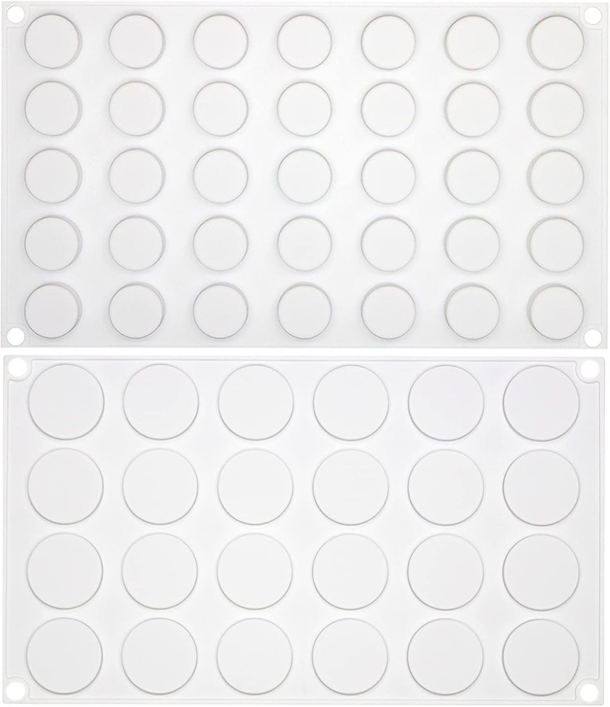 Flat Round Disc Silicone  Baking Tray 2 Sizes for Mini Tart Cookie