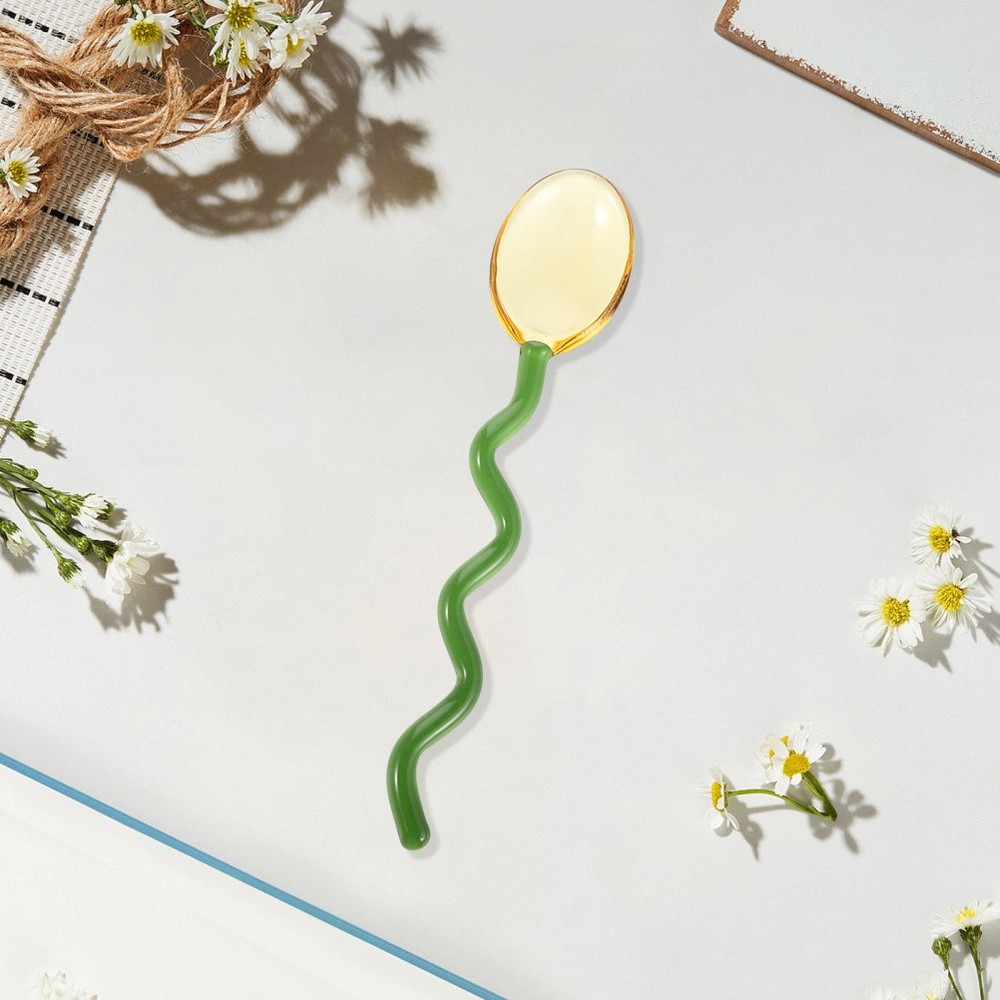 Glass Colored Spoon Unique Spoons Coffee Stirring Cute Decorative