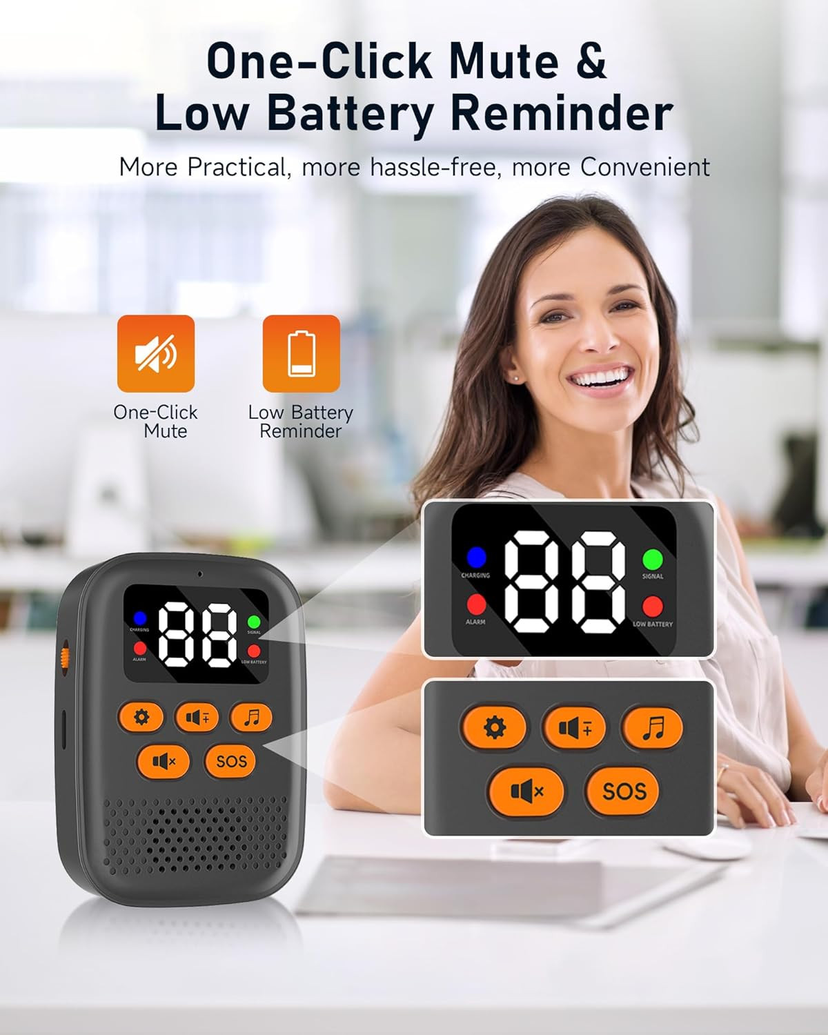 Medical Alert System for Seniors No Monthly Fee - Necklace & Wristband Call But