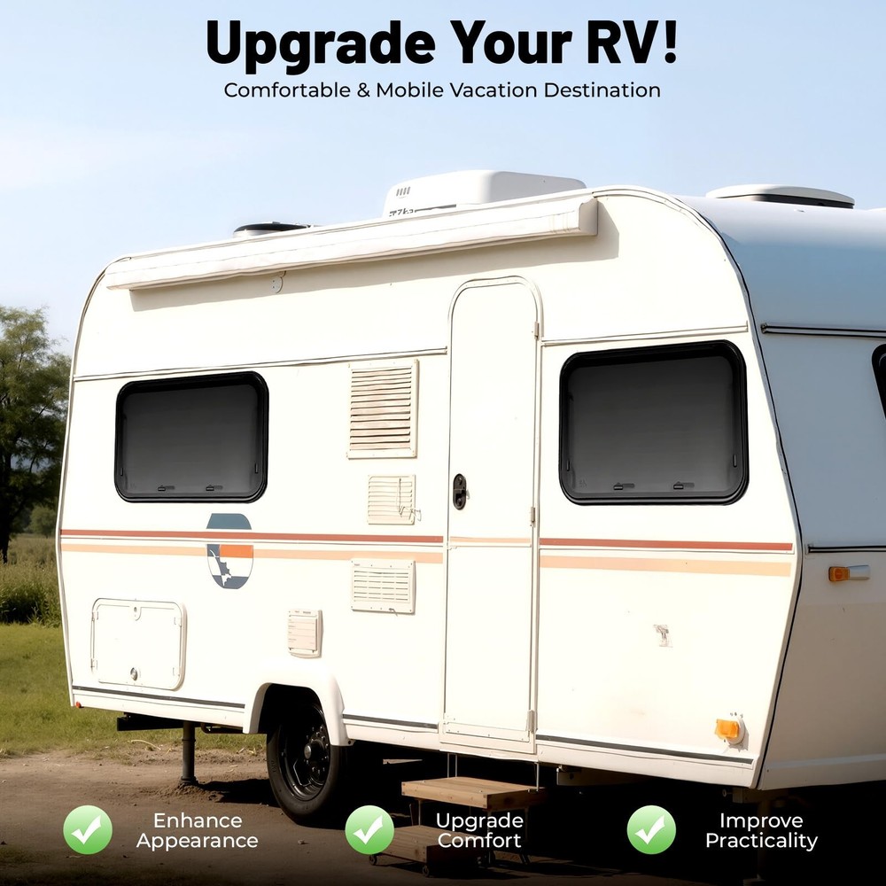 RV Exit Window 35.43x21.65 Camper Replacement Push Out Emergency with Screen