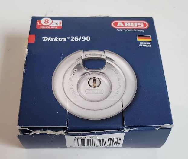 New ABUS Diskus 26/90 Security Padlock 3-5/8" Diameter