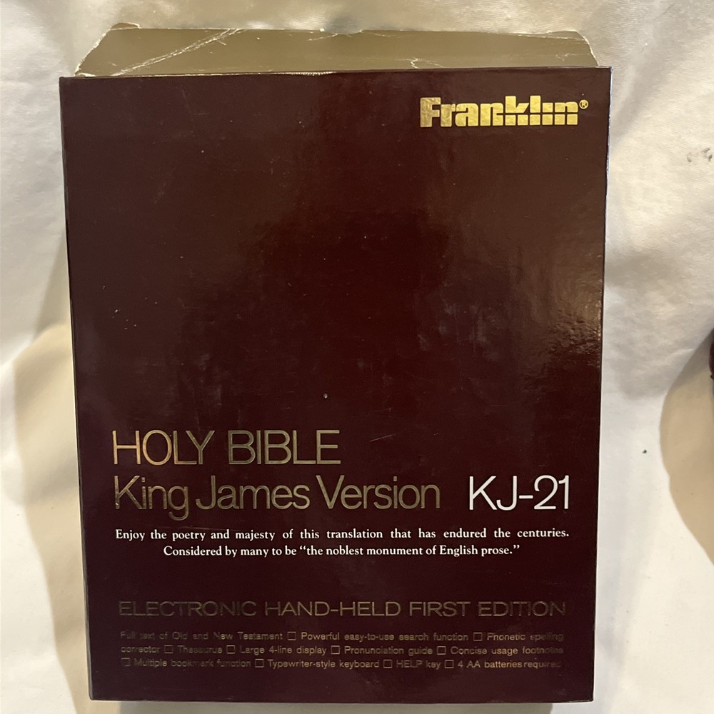 Franklin Computer Holy Bible King James Version Model KJ-21 1989 Complete Tested