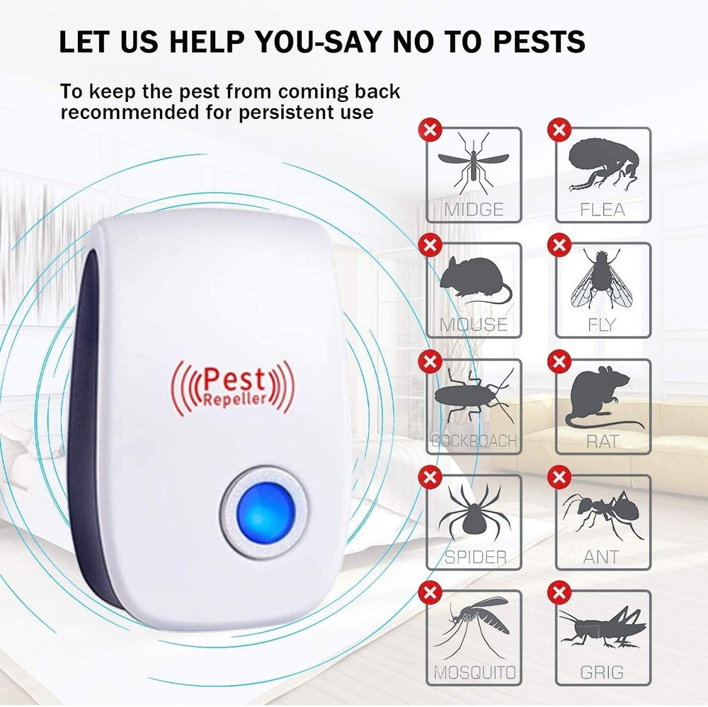 Electronic Ultrasonic Pest Reject Control E-Repeller Home Bug Rat Spider Roaches