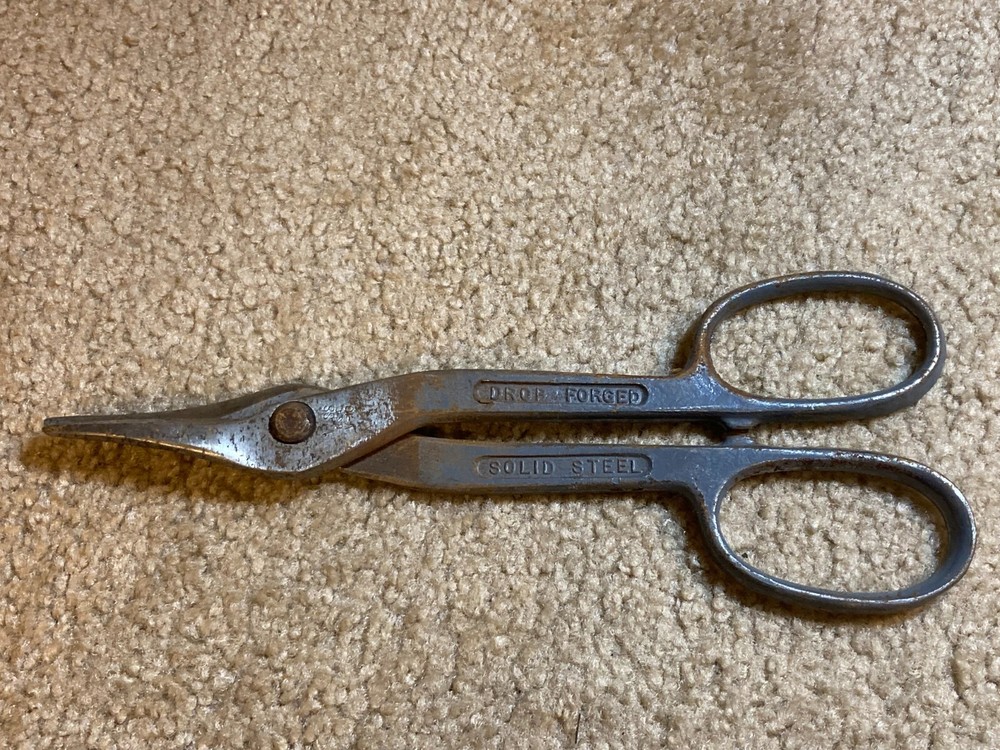 Tin Snips Shears Cutting Tool Drop Forged Solid Steel Blades 10 in Hand Tool