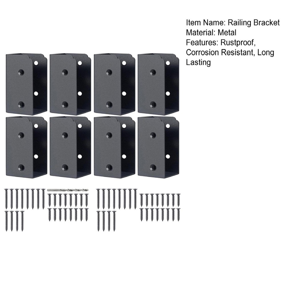 8Pcs Stainless Steel Deck Railing Brackets Rustproof Corrosion Resistant Stair