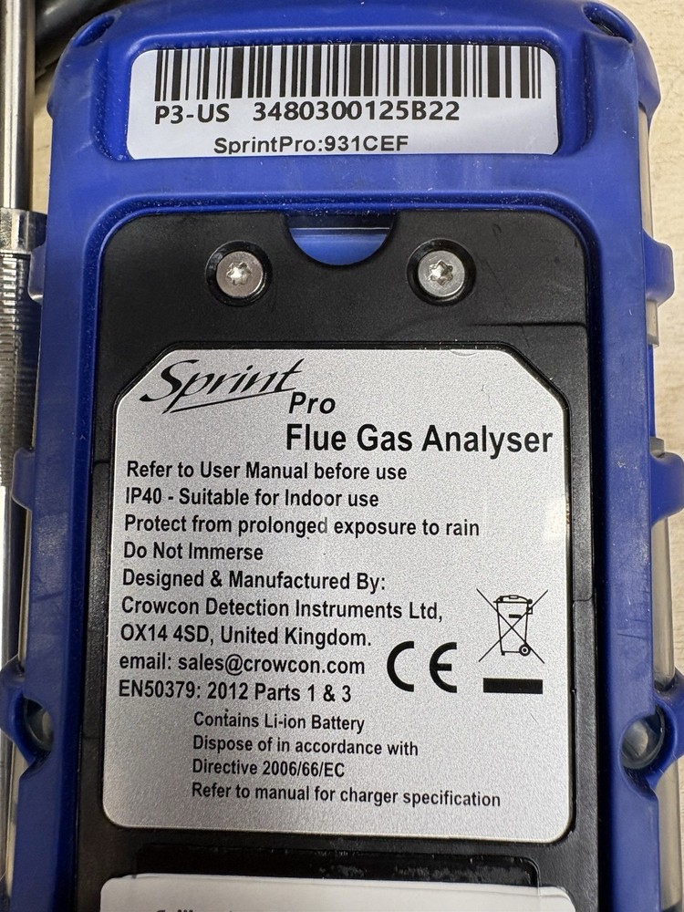 CrowCon Sprint Pro Multi-Function Flue Gas Analyzer W/ Case & Printer