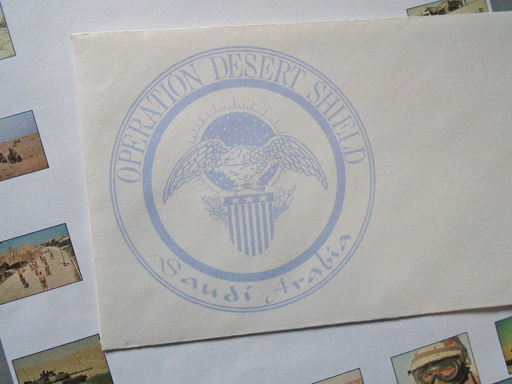 Operation Desert Shield letterhead and envelope