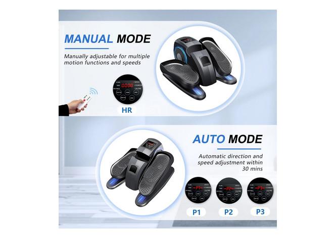 Under Desk Elliptical Electric Leg Exerciser Remote Quiet Portable