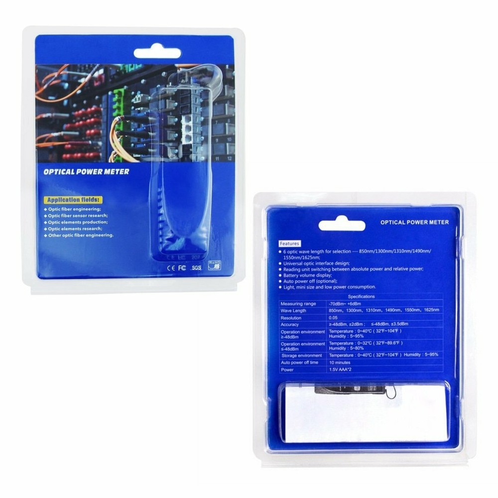 OPM Optical Power Meter Digital Power Factor Meter, -70 ~ 6dBm with 6 Optic Wave