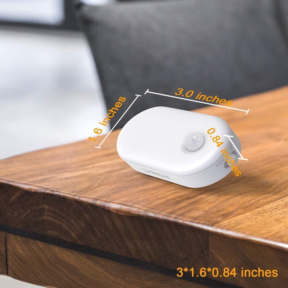 Stepless Adjustable LED Night Lights with Motion Sensor - Cold White Glow 2-Pack