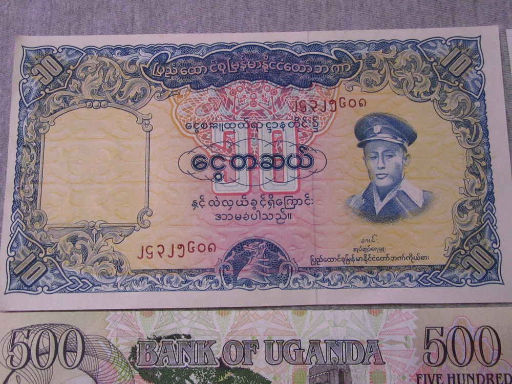 ELEPHANT banknote set 11 notes ALL NEW NOTES Burma Lao Uganda