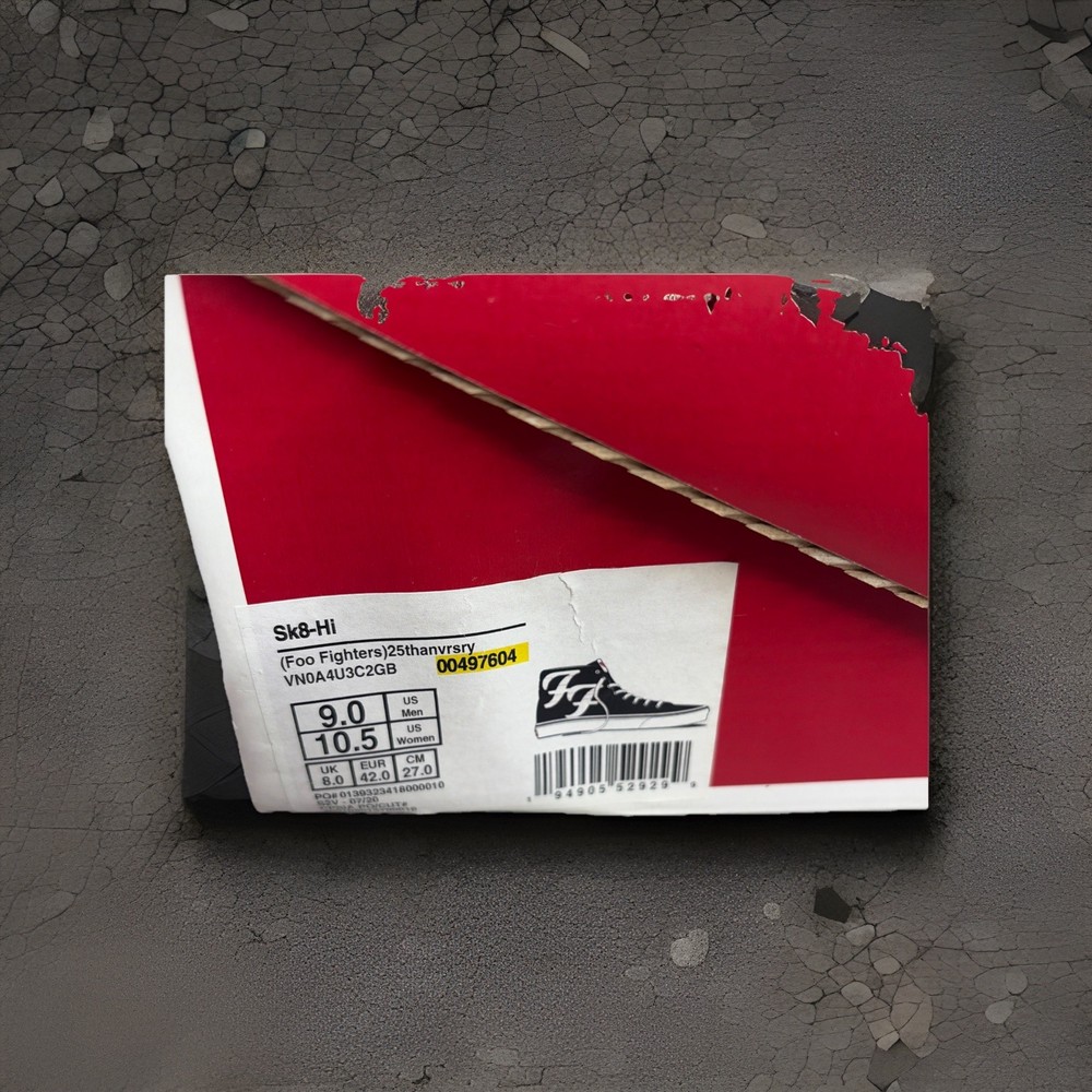 Foo Fighters 25th Anniversary Vans-NEW
