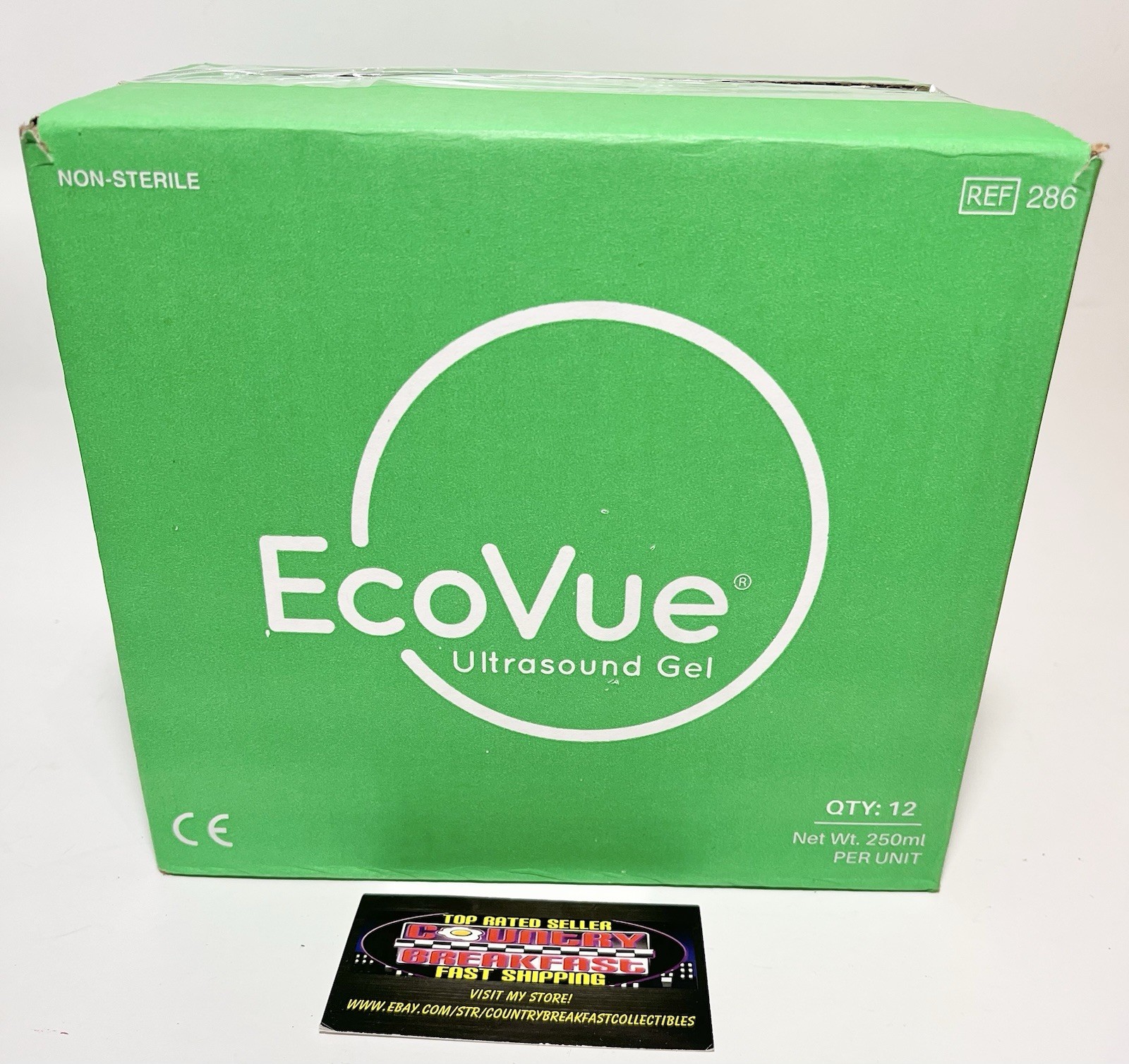 EcoVue Ultrasound Gel 286 Water Soluble Paraben Free Case 12 Bottles 250ml New