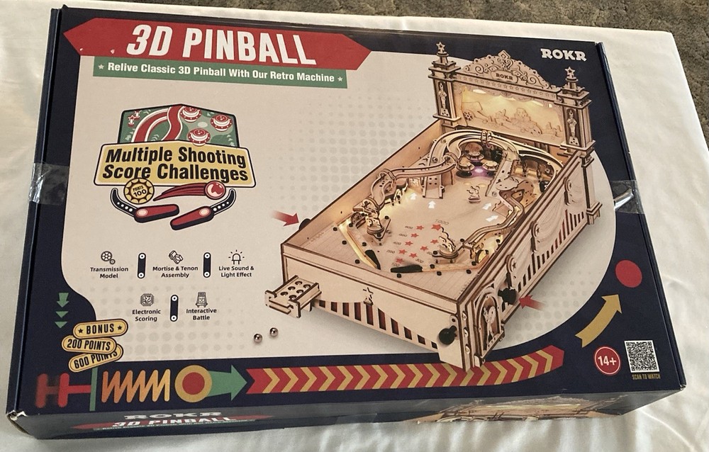 ROKR 3D Pinball Machine Retro Machine New In Box