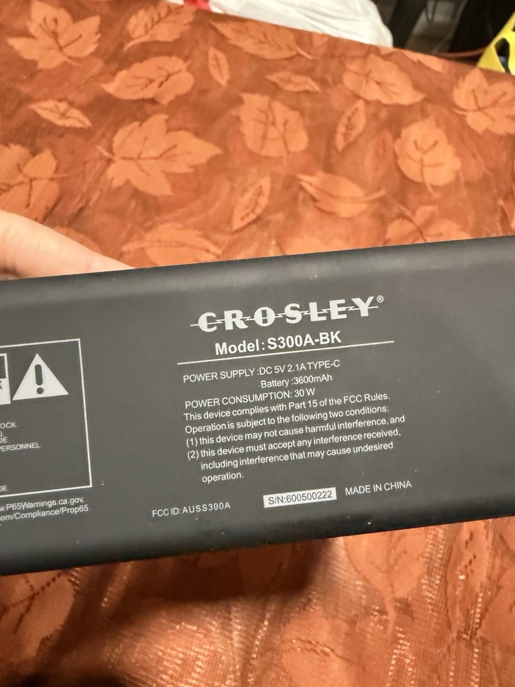 Crosley S300 Bluetooth Speaker Only Tested, For S300 Record Player