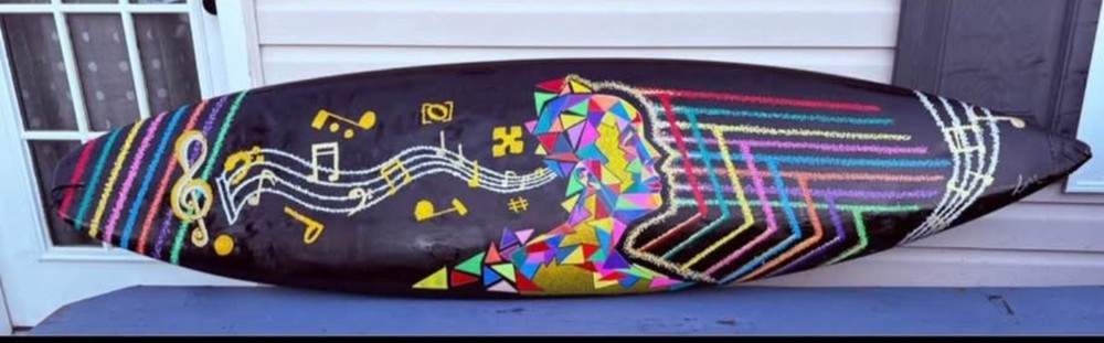 6'6 Hand Painted Surfboard