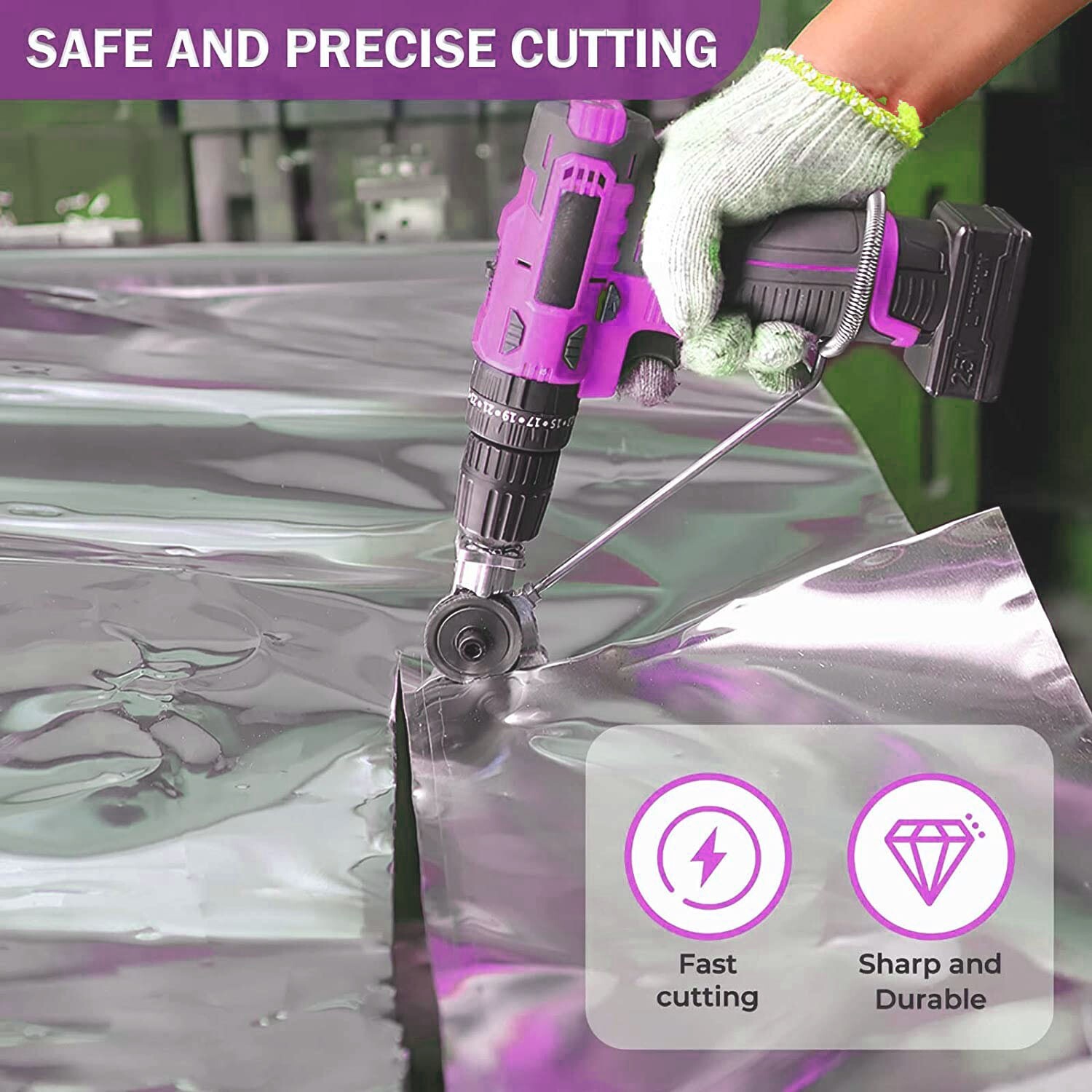 Electric Drill Plate Cutter Sheet Metal Nibbler Precise Cutting Sheet Cutter