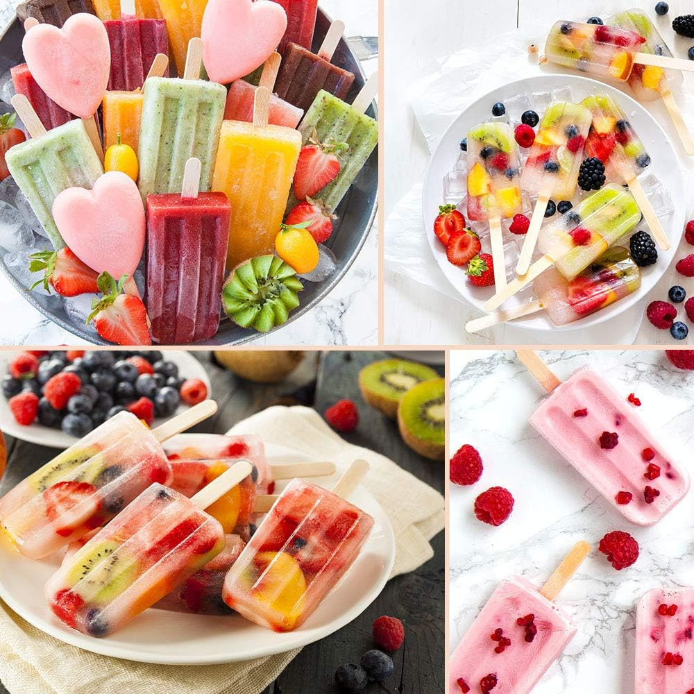 200 Pcs Natural Wooden Food Grade Sticks - Ice Cream Stick - Popsicle 4.5 inch