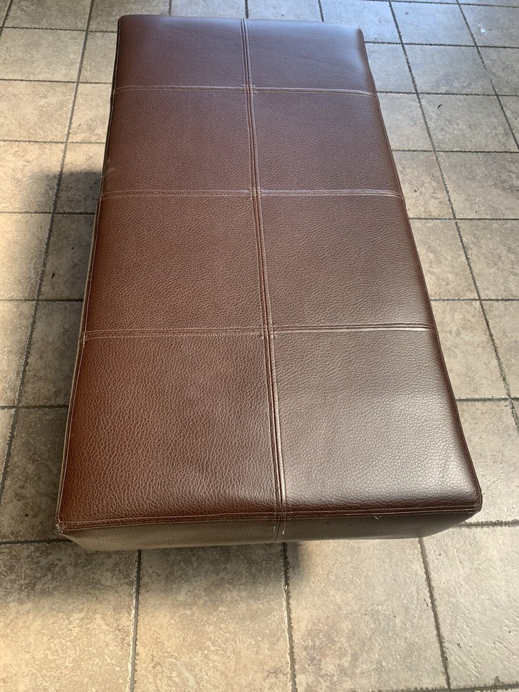 Leather Bench- Dark Brown