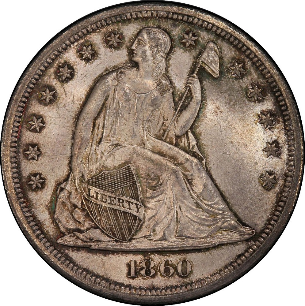 1860-O LIBERTY SEATED S$1 PCGS MS 65+