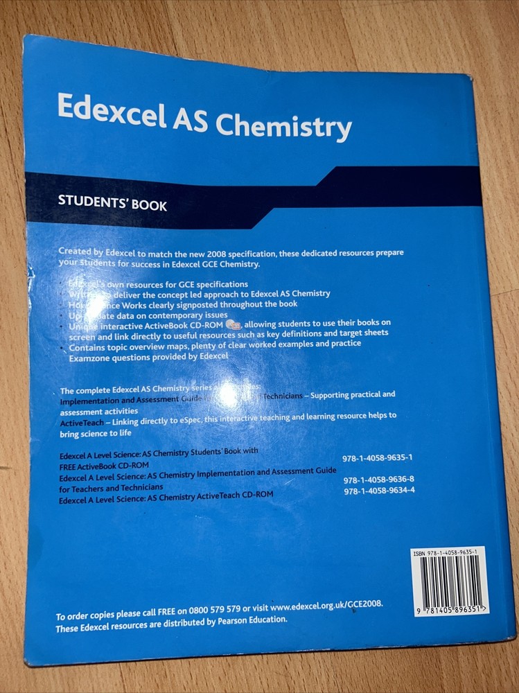 Edexcel AS Chemistry student's book