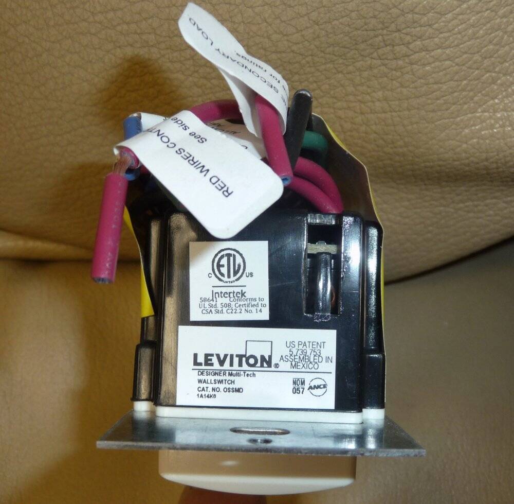 Leviton OSSMT-GDT Occcupancy Sensor Wall Switch Multi-Technology Almond