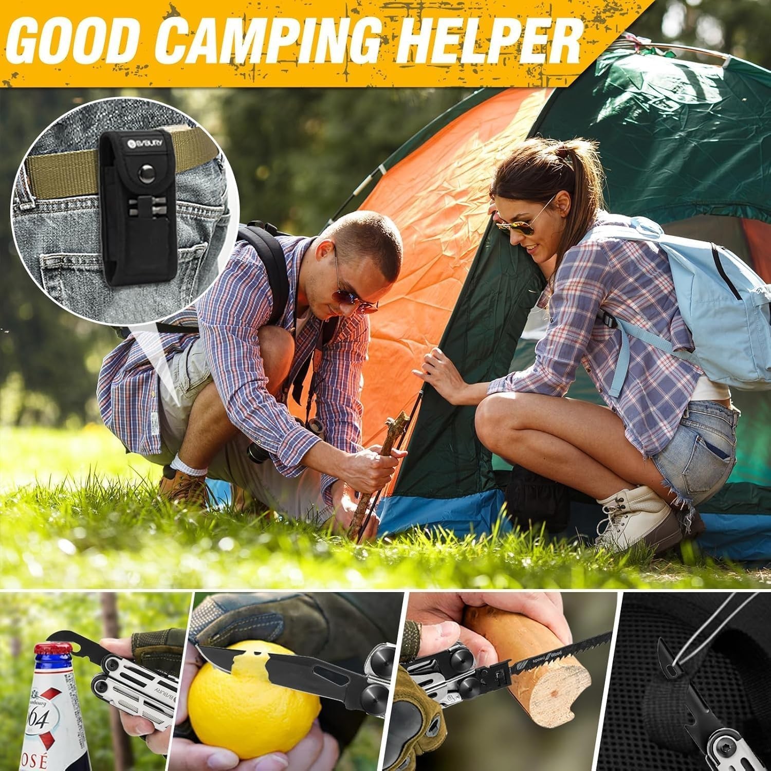 BIBURY Multitool Pliers Pro Stainless Steel 31-in-1 Multitool Pliers for Camping