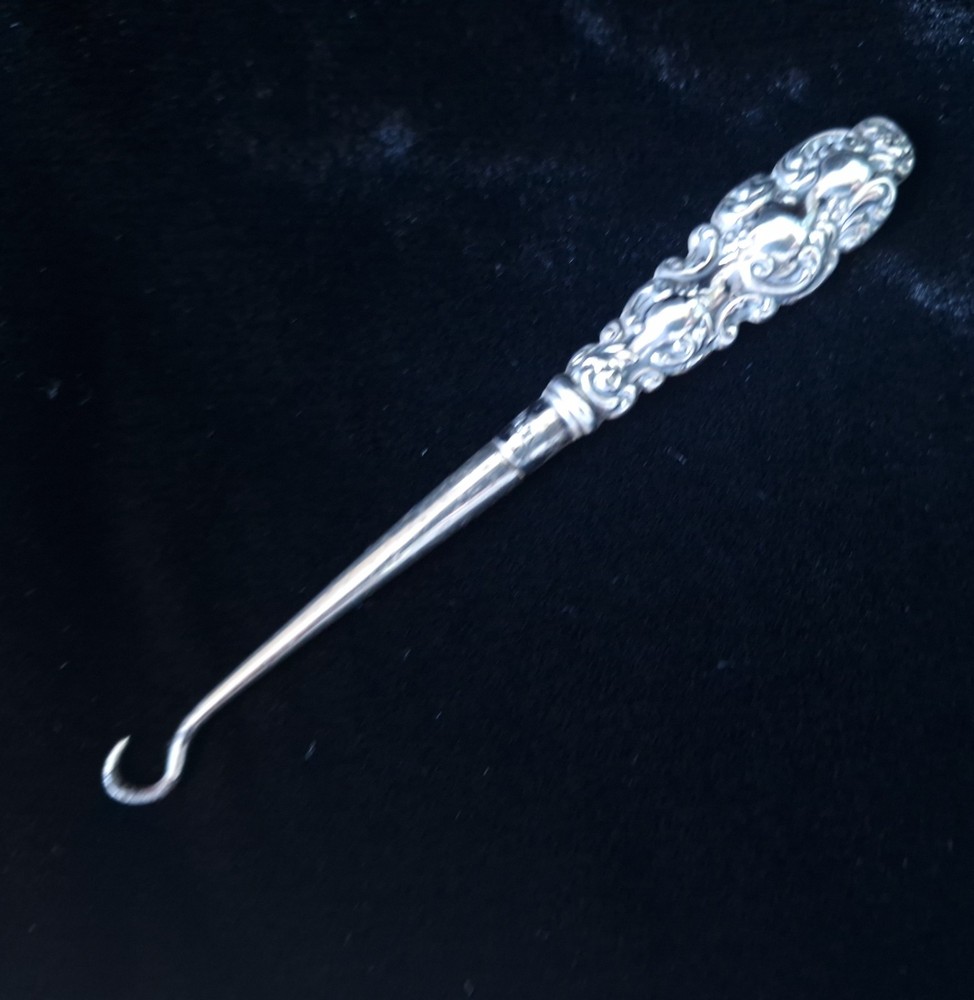 Antique Sterling Silver Button Puller Full Hallmarks Sheffield C1892