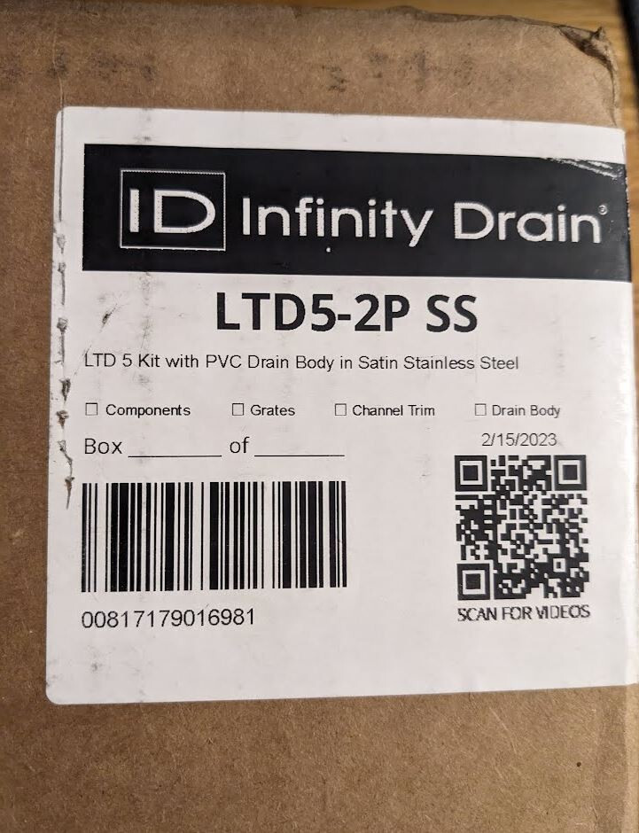 Infinity Drain LTD5-2P SS 5" x 5" LTD 5 Tile Insert Complete Kit OPEN BOX