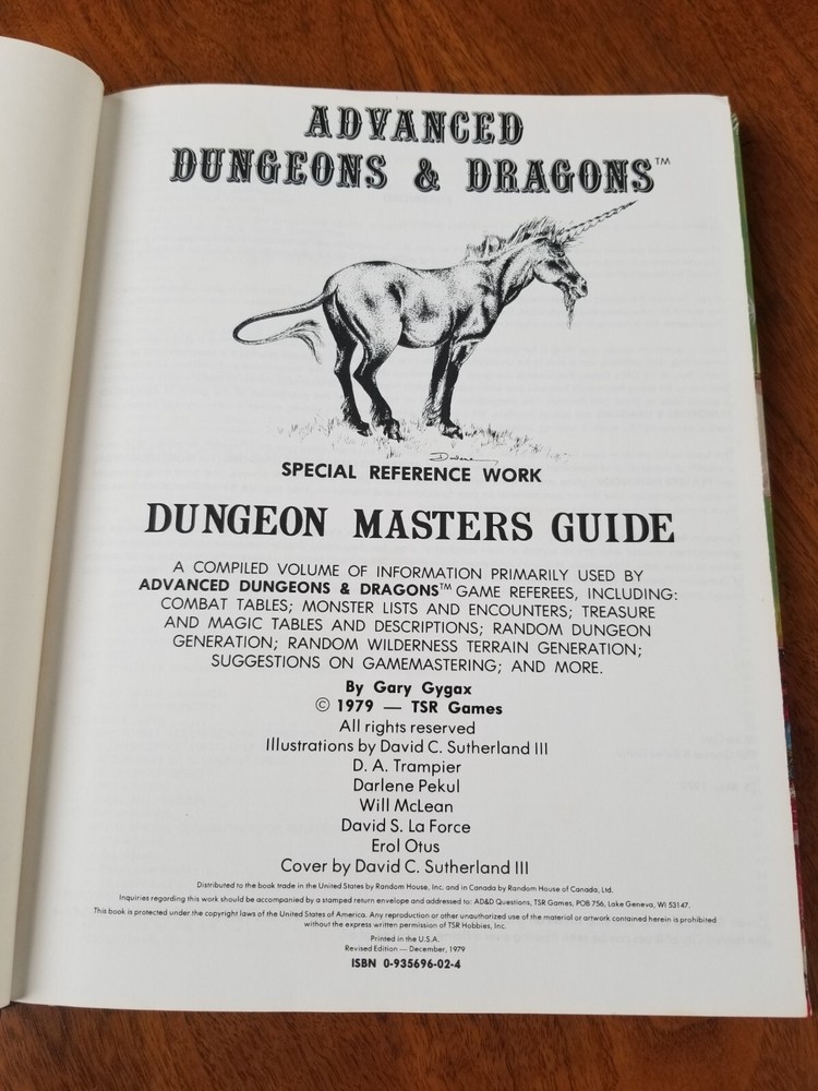 Dungeon Masters Guide Solid Condition- AD&D 1st Edition DM Guide TSR